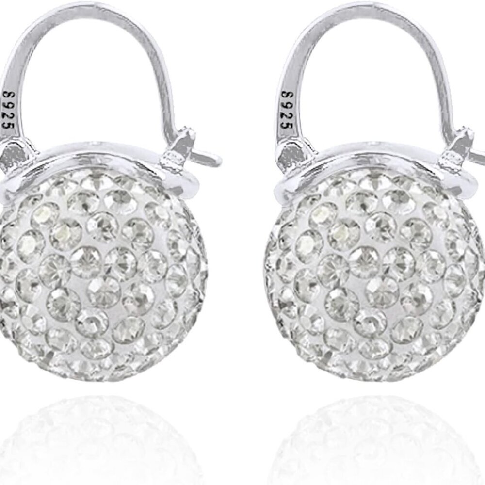Elegant 925 Sterling Silver Pearl Drop Earrings Dangle Stud Gold Plated Earrings